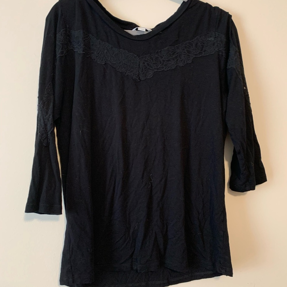 Black Lace long sleeve t shirt
